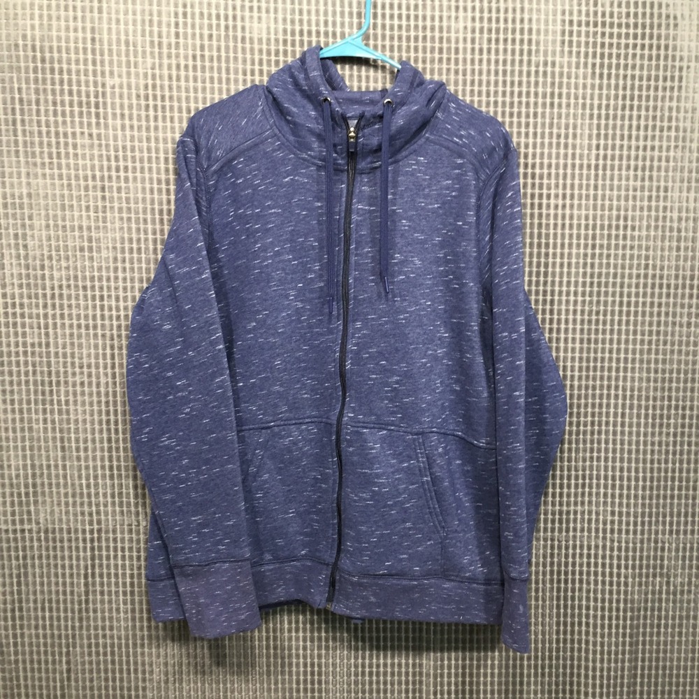 Tek Gear Ultrasoft Fleece Hoodie Blue Space Dye Zip Up XXL